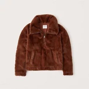 Abercrombie Half-Zip Faux Fur Sweatshirt